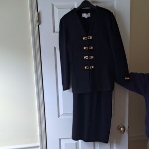 St  John Collection by Maris Gray- Elegant Black Jacket and Skirt Set